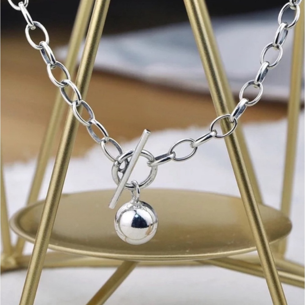 “18” NEW 925 STERLING SILVER ROUND BEAD NECKLACE, NICE NECKLACE, CUTE NECKLACE - Picture 5 of 6